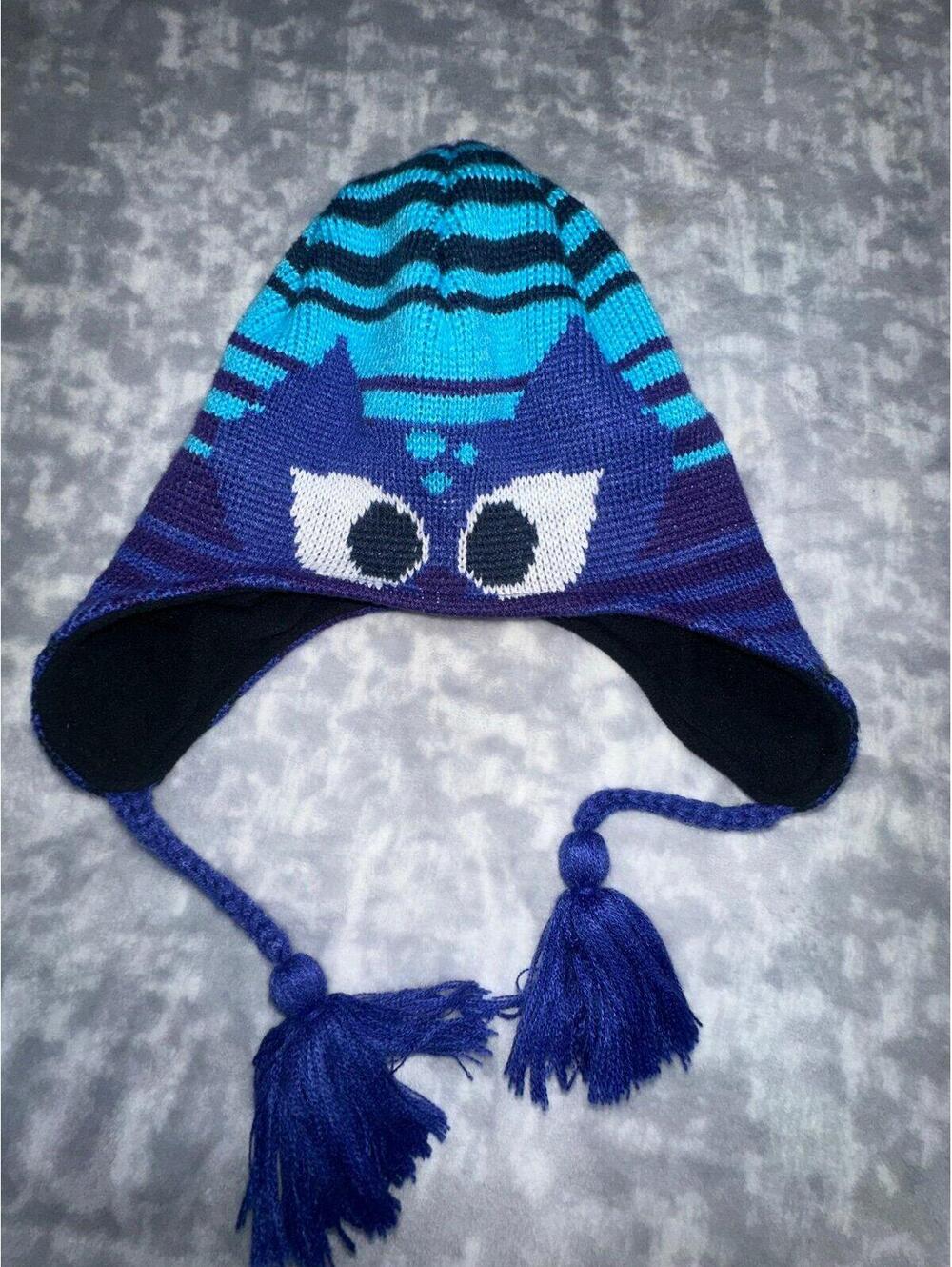 Columbia Fleece Youth Girls Winter Hat Cat Print